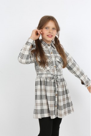 قميص حطاب ذو جيوب مزدوجة للفتيات من I&k Şımarık Kids