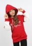 Kız Çocuk Baskılı Kapüşonlu Cepli Sweatshirt
