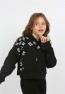 Kız Çocuk Göbek Üstü Kapüşonlu Cepli Baskılı Sweatshirt