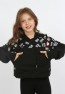 Kız Çocuk Göbek Üstü Kapüşonlu Cepli Baskılı Sweatshirt