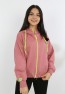 Kız Çocuk Ön Ve Arka Nakışlı Fermuarlı Cepli Sweatshirt