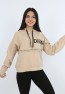 Kız Çocuk Önü Taş Detaylı Baskılı Sweatshirt