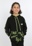 Erkek Çocuk Ön Ve Arka Baskılı Kapüşonlu Cepli Fermuarlı Sweatshirt