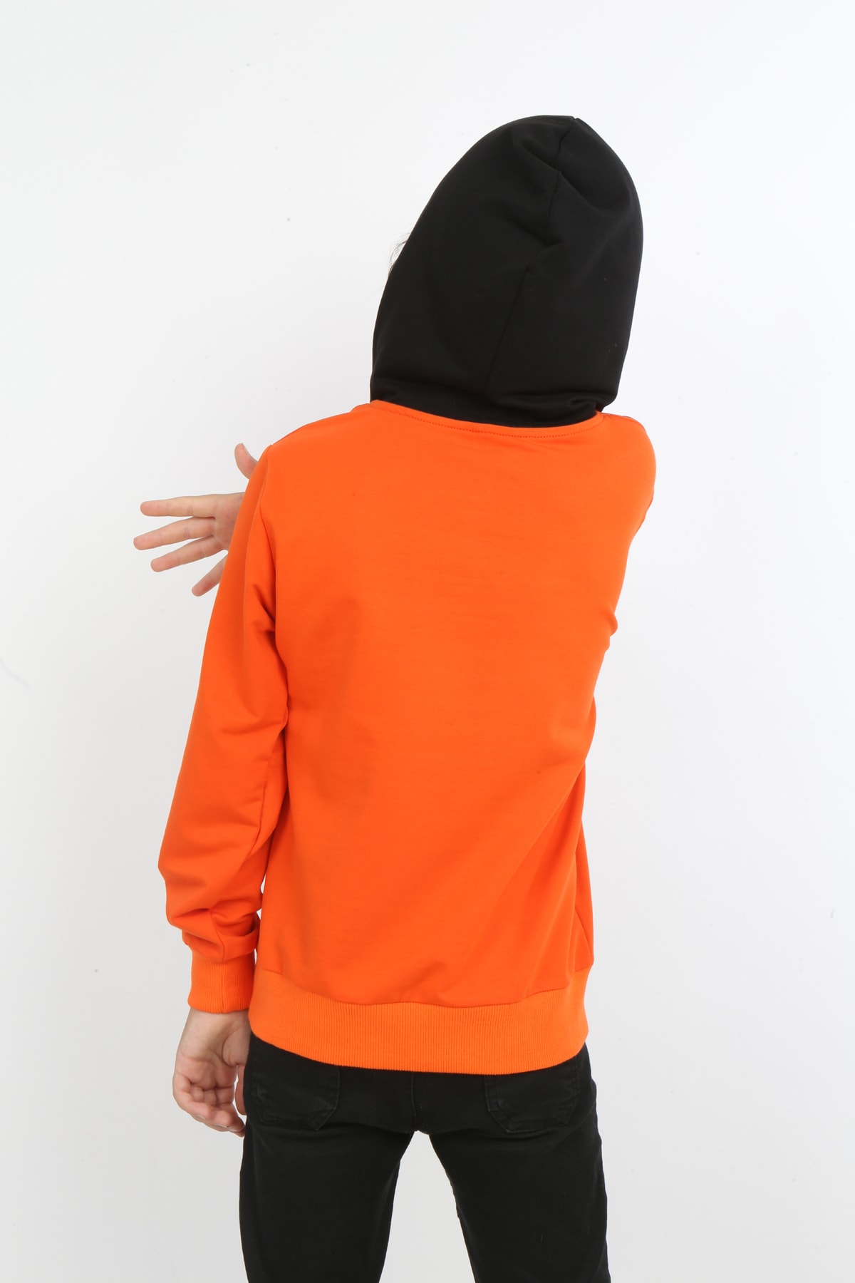 Erkek Çocuk Baskılı Kapüşonlu Cepli Sweatshirt