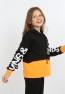 Kız Çocuk Göbek Üstü Çif Renkli Kapüşonlu Baskılı Sweatshirt
