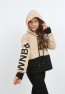 Kız Çocuk Göbek Üstü Çif Renkli Kapüşonlu Baskılı Sweatshirt