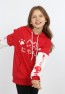 Kız Çocuk Baskılı Kapüşonlu Cepli Sweatshirt