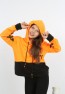 Kız Çocuk Göbek Üstü Çif Renkli Kapüşonlu Baskılı Sweatshirt