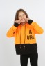 Kız Çocuk Göbek Üstü Çif Renkli Kapüşonlu Baskılı Sweatshirt