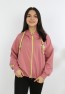 Kız Çocuk Ön Ve Arka Nakışlı Fermuarlı Cepli Sweatshirt