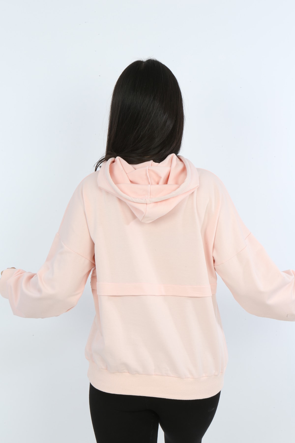 Kız Çocuk Önü Taş Detaylı Baskılı Sweatshirt