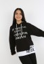 Kız Çocuk Yazı Baskılı Kapüşonlu Sweatshirt