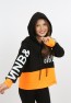 Kız Çocuk Göbek Üstü Çif Renkli Kapüşonlu Baskılı Sweatshirt