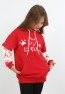 Kız Çocuk Baskılı Kapüşonlu Cepli Sweatshirt