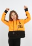 Kız Çocuk Göbek Üstü Çif Renkli Kapüşonlu Baskılı Sweatshirt