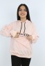 Kız Çocuk Yazı Baskılı Kapüşonlu Cepli Sweatshirt