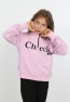 Kız Çocuk Ön Den Yarım Fermuarlı Baskılı Sweatshirt