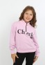 Kız Çocuk Ön Den Yarım Fermuarlı Baskılı Sweatshirt