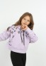 Kız Çocuk Göbek Üstü Kapüşonlu Cepli Baskılı Sweatshirt