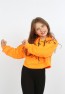 Kız Çocuk Göbek Üstü Kapüşonlu Cepli Baskılı Sweatshirt