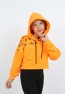 Kız Çocuk Göbek Üstü Kapüşonlu Cepli Baskılı Sweatshirt