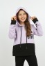 Kız Çocuk Göbek Üstü Çif Renkli Kapüşonlu Baskılı Sweatshirt