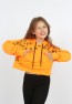 Kız Çocuk Göbek Üstü Kapüşonlu Cepli Baskılı Sweatshirt