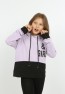 Kız Çocuk Göbek Üstü Çif Renkli Kapüşonlu Baskılı Sweatshirt