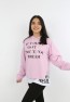 Kız Çocuk Yazı Baskılı Kapüşonlu Sweatshirt