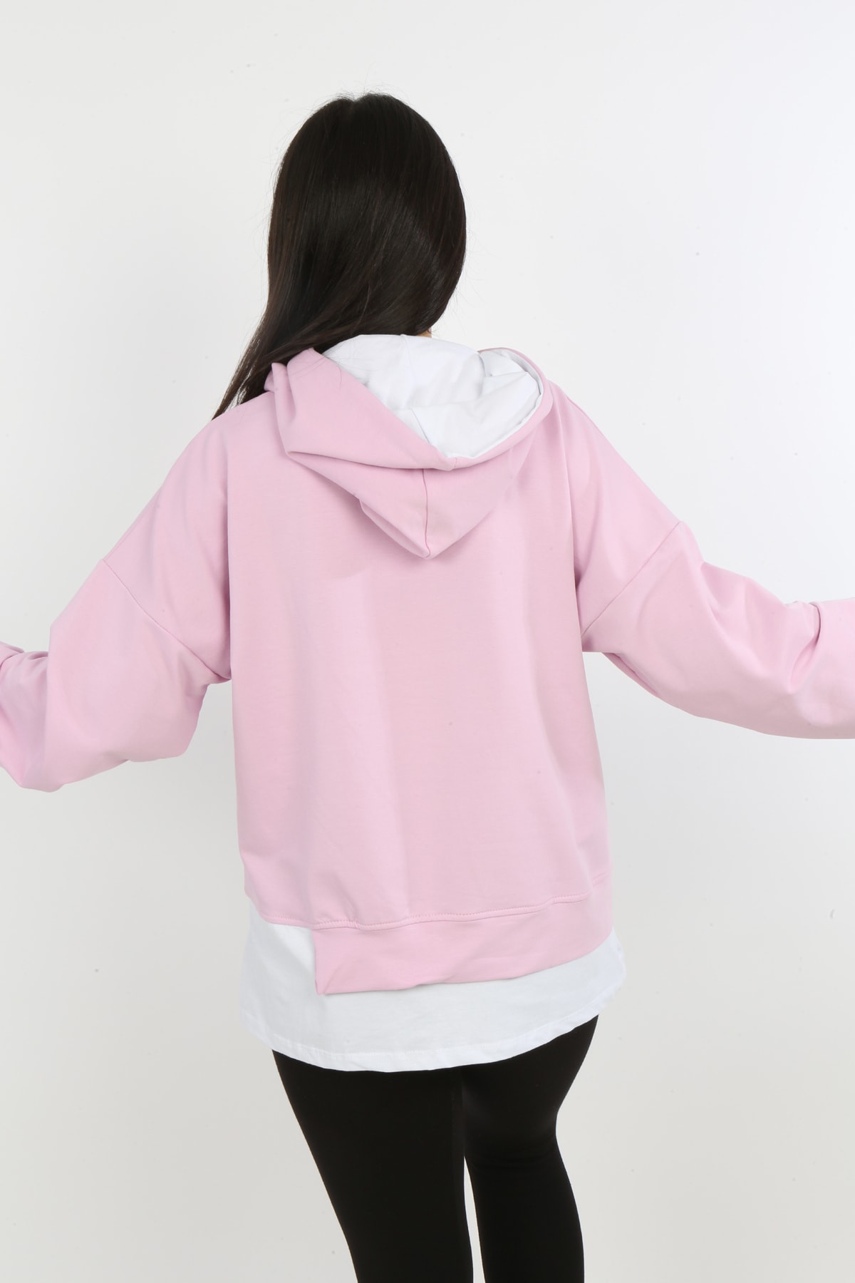 Kız Çocuk Yazı Baskılı Kapüşonlu Sweatshirt