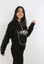 Kız Çocuk Yazı Baskılı Kapüşonlu Cepli Sweatshirt