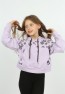Kız Çocuk Göbek Üstü Kapüşonlu Cepli Baskılı Sweatshirt