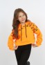 Kız Çocuk Göbek Üstü Kapüşonlu Cepli Baskılı Sweatshirt