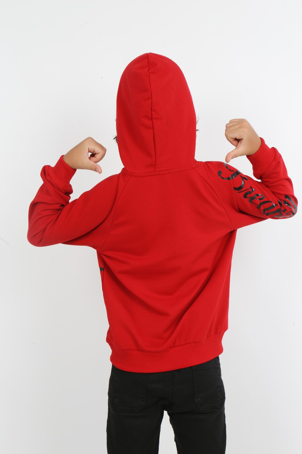 Erkek Çocuk Baskılı Kapüşonlu Sweatshirt