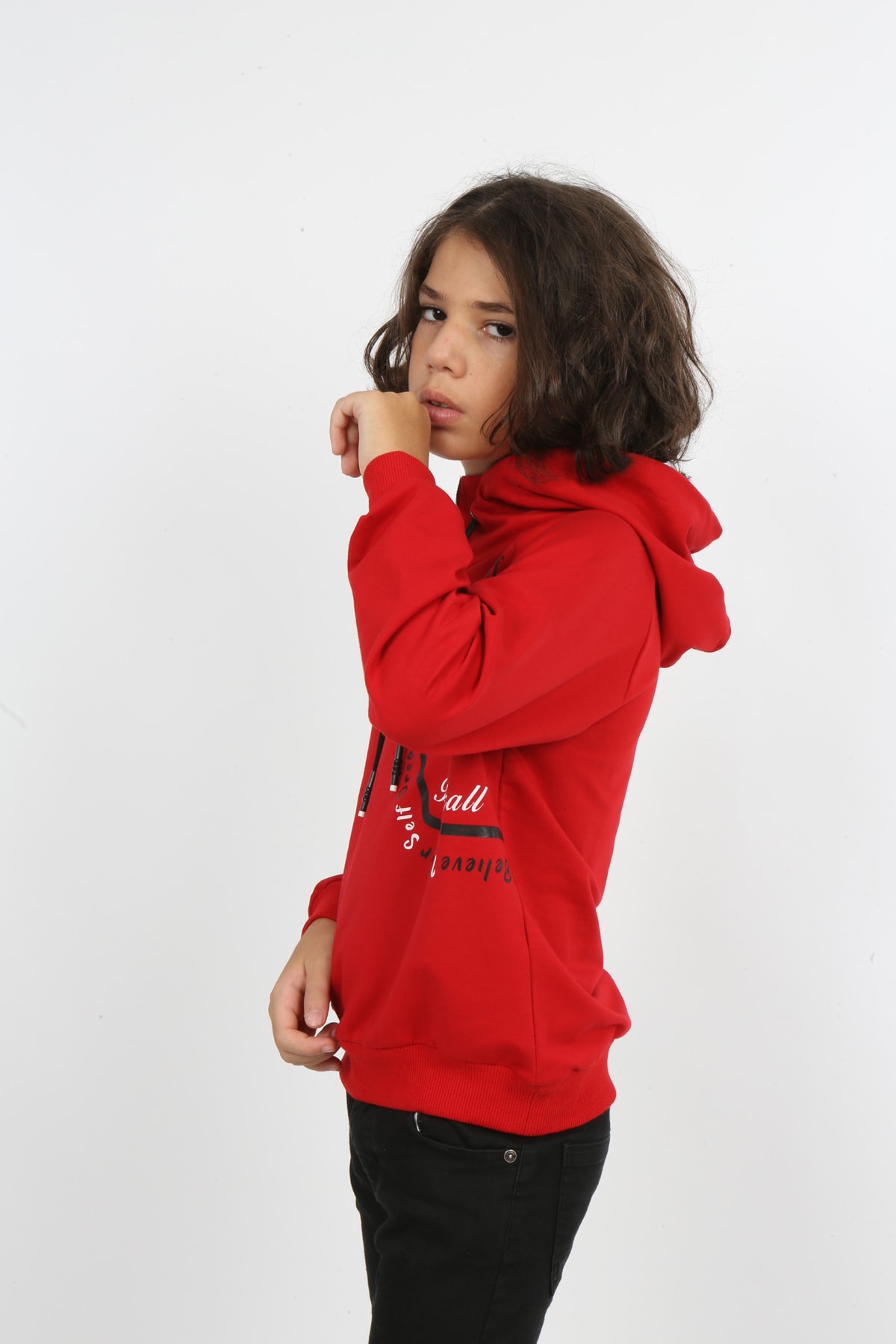 Erkek Çocuk Baskılı Kapüşonlu Sweatshirt