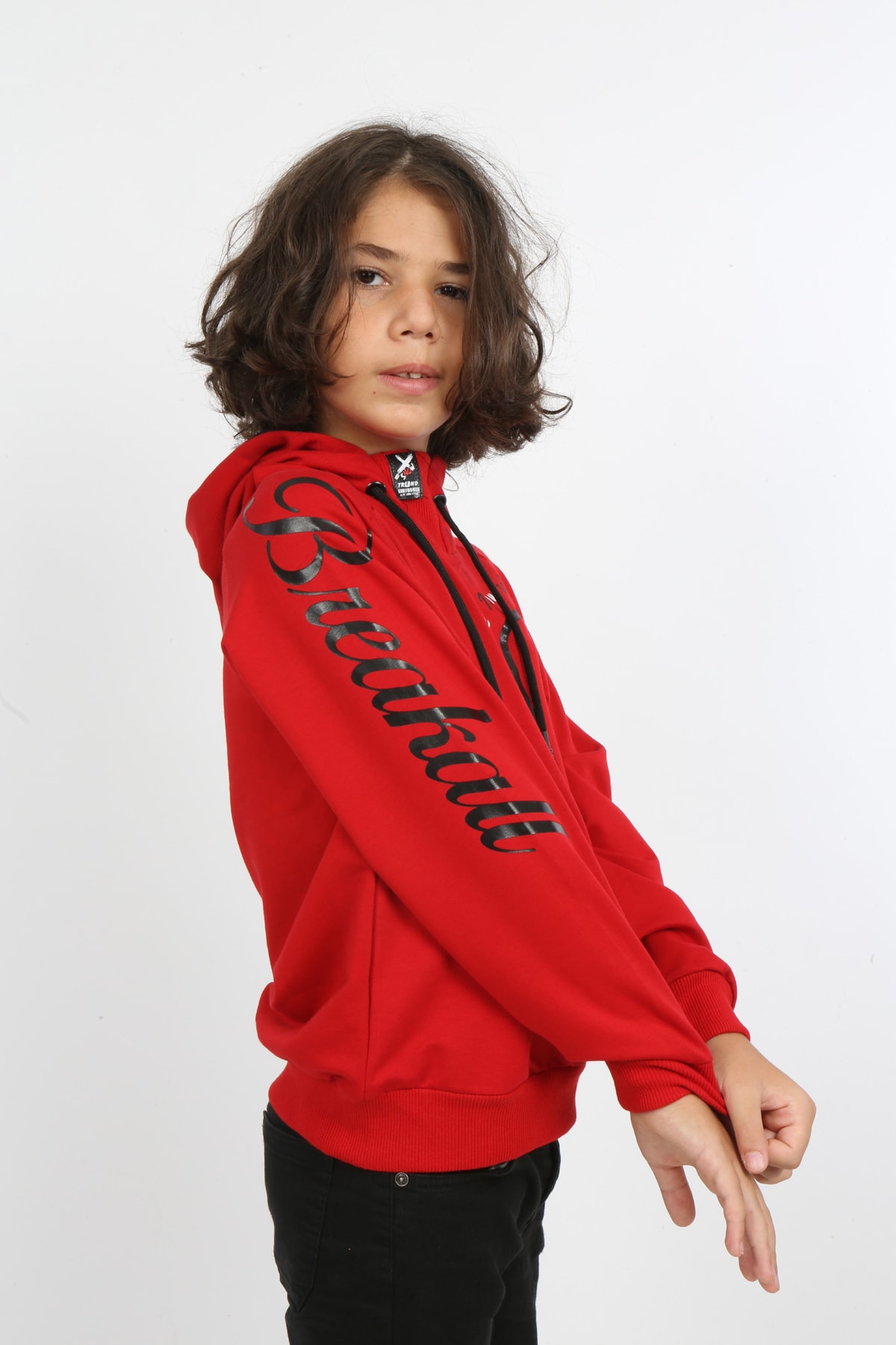 Erkek Çocuk Baskılı Kapüşonlu Sweatshirt
