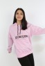 Kız Çocuk Yazı Baskılı Kapüşonlu Cepli Sweatshirt