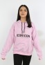 Kız Çocuk Yazı Baskılı Kapüşonlu Cepli Sweatshirt