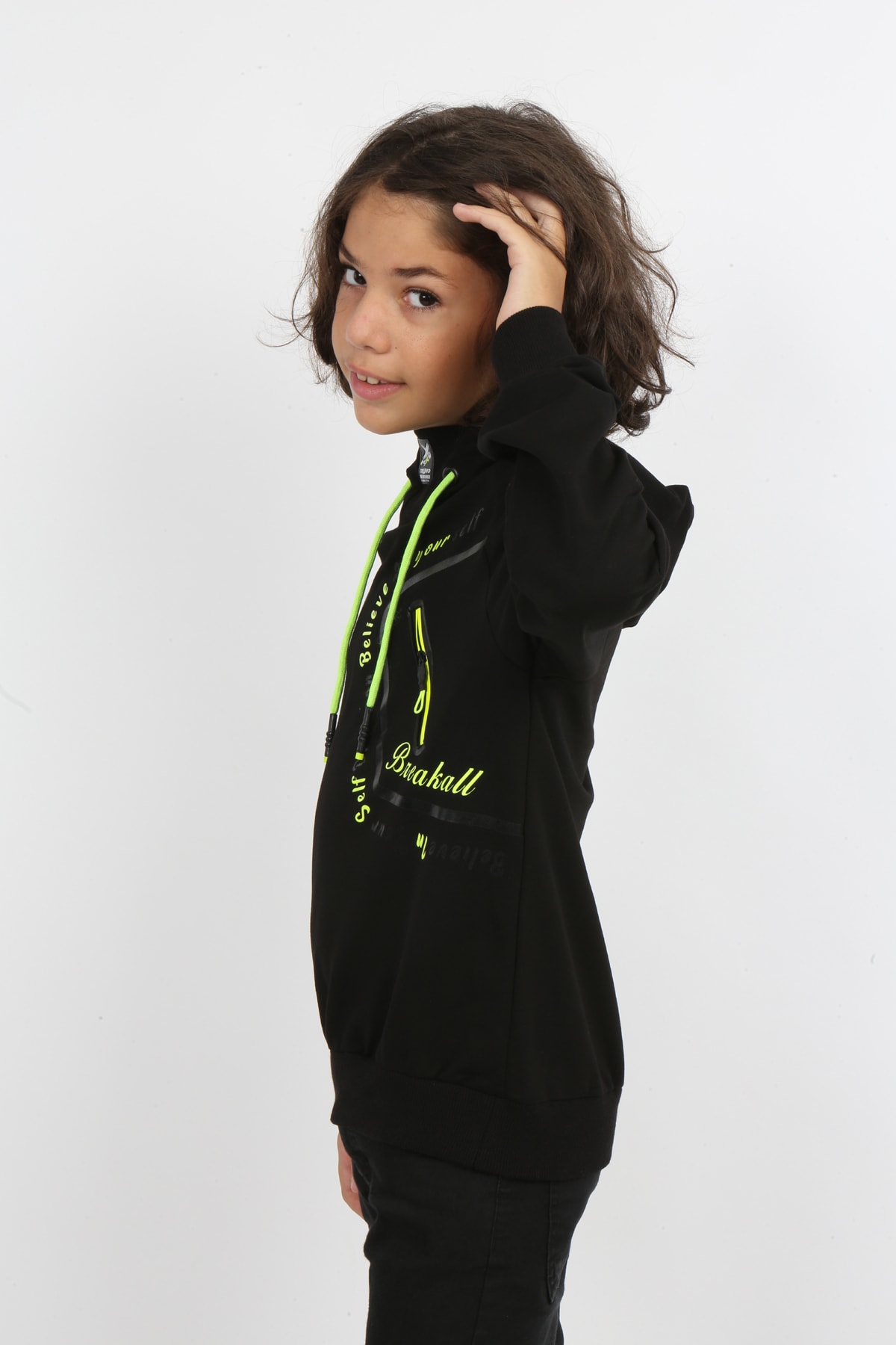 Erkek Çocuk Baskılı Kapüşonlu Sweatshirt