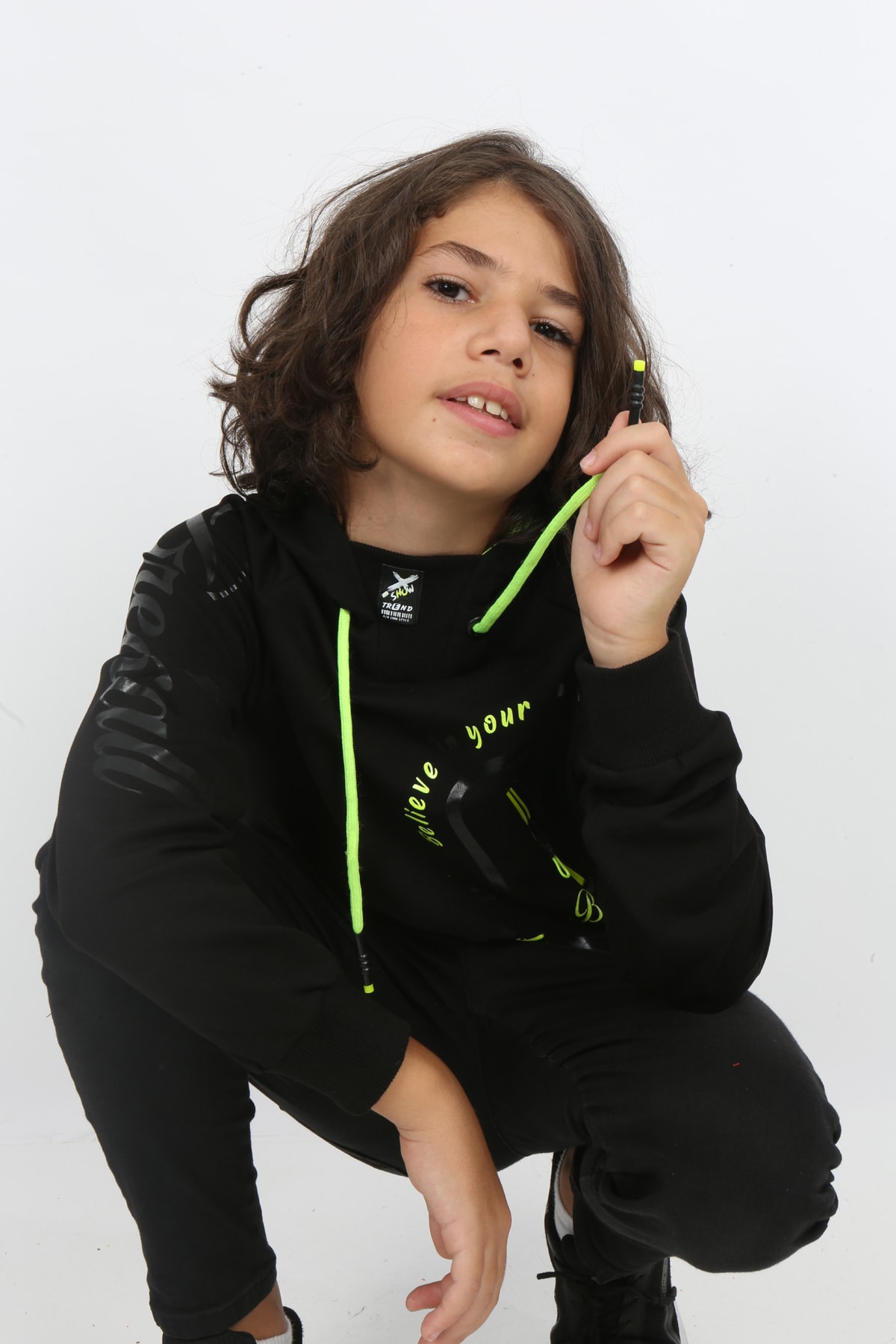 Erkek Çocuk Baskılı Kapüşonlu Sweatshirt
