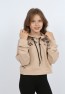 Kız Çocuk Göbek Üstü Kapüşonlu Cepli Baskılı Sweatshirt