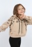 Kız Çocuk Göbek Üstü Kapüşonlu Cepli Baskılı Sweatshirt