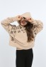 Kız Çocuk Göbek Üstü Kapüşonlu Cepli Baskılı Sweatshirt