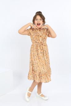 Kız Çocuk Kuşaklı Şifon Elbise
