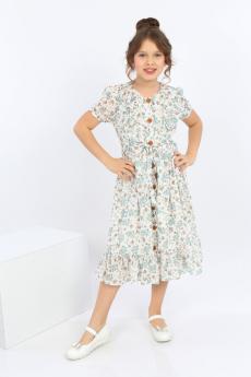 Kız Çocuk Kuşaklı Şifon Elbise