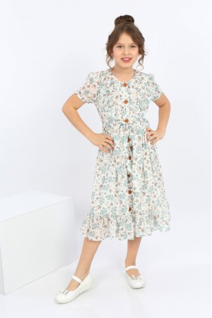 Шифоновое платье для девочки с поясом