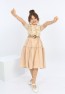 Mädchenkleid aus Chiffon mit Gürtel und Knöpfen vorne
