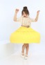 Girls Belted Front Button Bicolor Dress