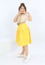 Girls Belted Front Button Bicolor Dress