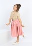 Mädchenkleid aus Chiffon mit Gürtel und Knöpfen vorne